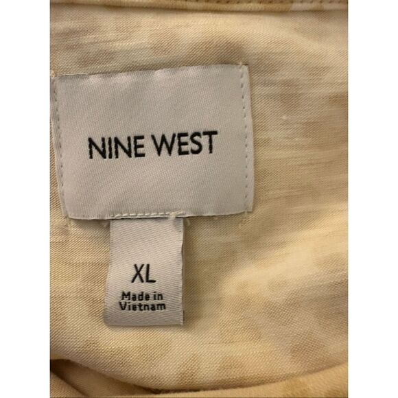 Nine West Light Yellow Animal Print Dress. Size XL - Picture 2 of 7